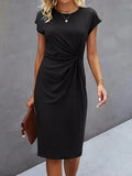 Simone - Stylisches figurbetontes Kleid mit Rundhalsausschnitt