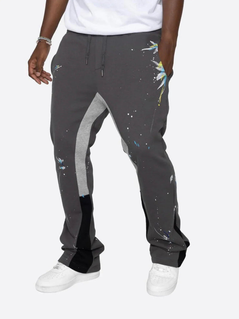 Felix – Bedruckte Hose mit entspannter Passform Kordelzug in der Taille und Seitentaschen