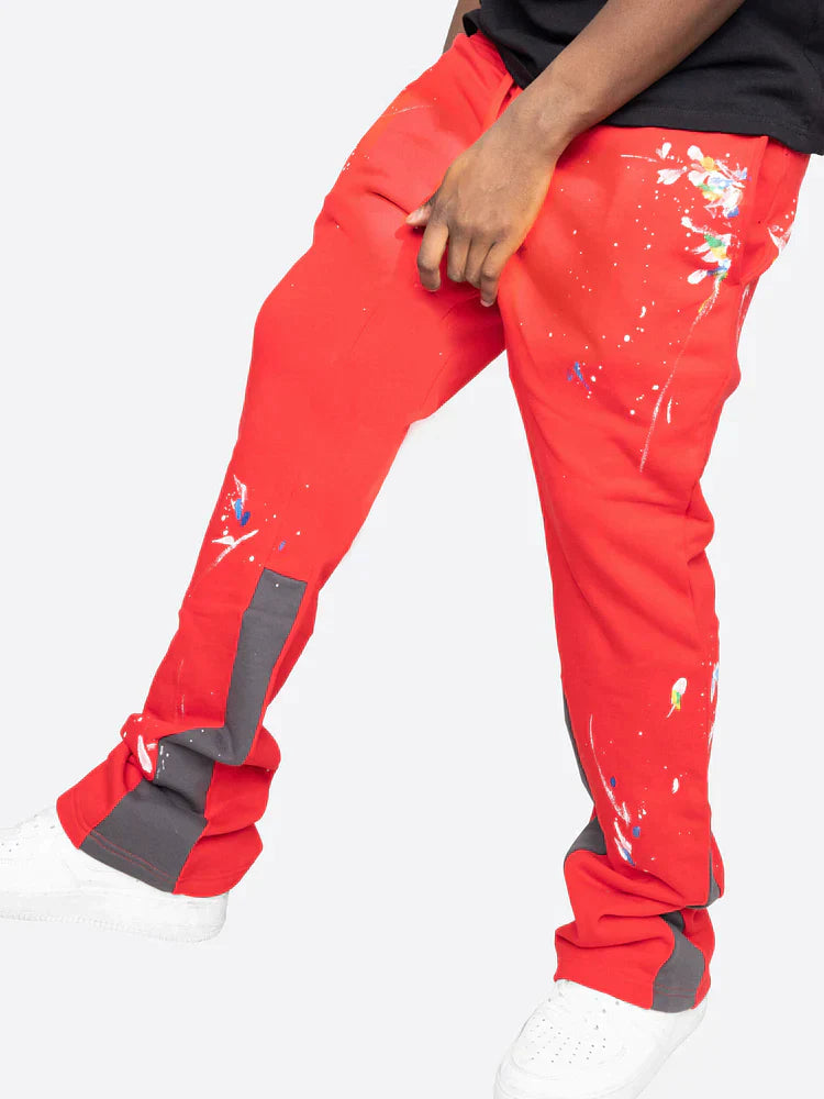 Felix – Bedruckte Hose mit entspannter Passform Kordelzug in der Taille und Seitentaschen