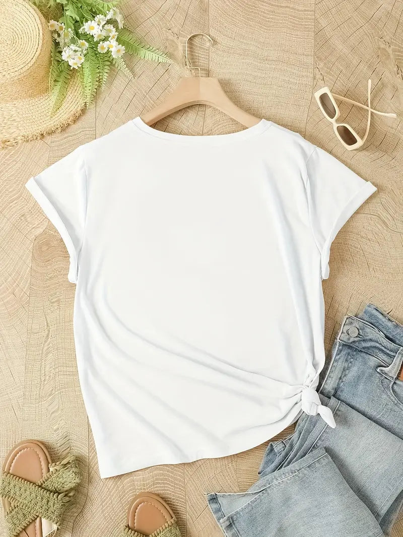 Alina - Kurzarmshirt mit Rundhalsausschnitt und Blumenmuster