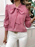 Elise – Klassische Bluse mit stylischer Schleife und Puffärmel-Detail