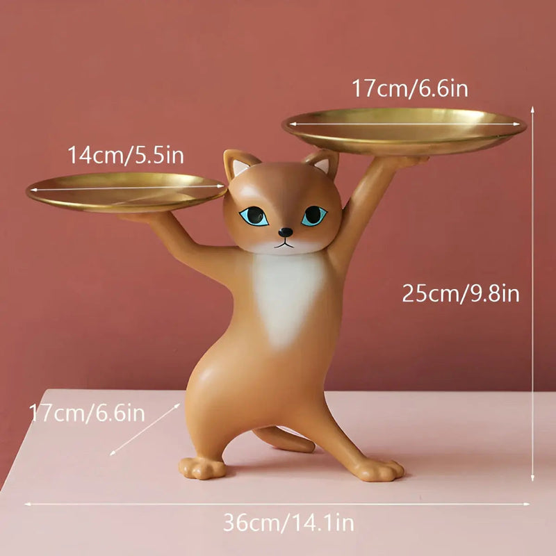 TidyCat – Dekorative Katzen Aufhänger Tablett Statue für Tischdekoration