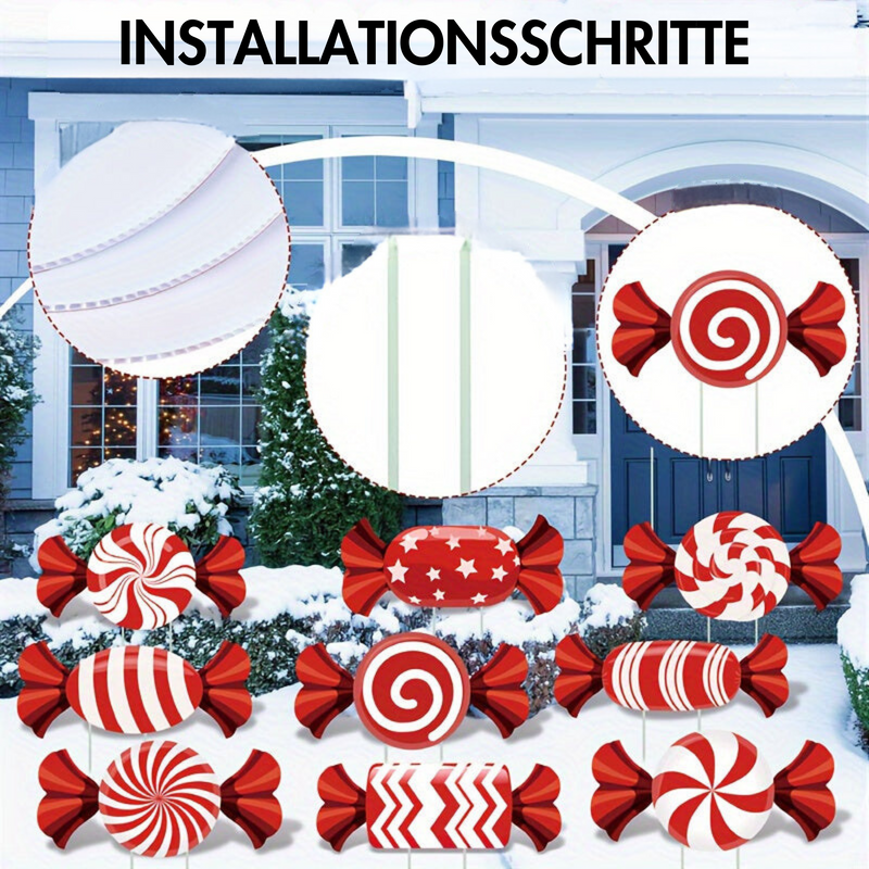 CandyGlow - Weihnachten Zuckerstange Straßenmarkierung Satz