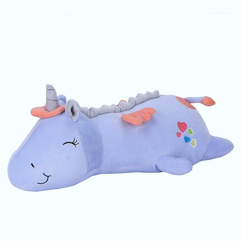 DreamGlow - Weiches und kuscheliges Regenbogen Einhorn Plüsch mit leuchtender Nachtlicht Funktion