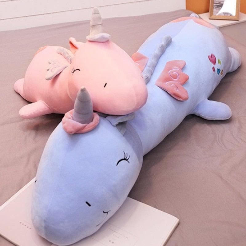 DreamGlow - Weiches und kuscheliges Regenbogen Einhorn Plüsch mit leuchtender Nachtlicht Funktion