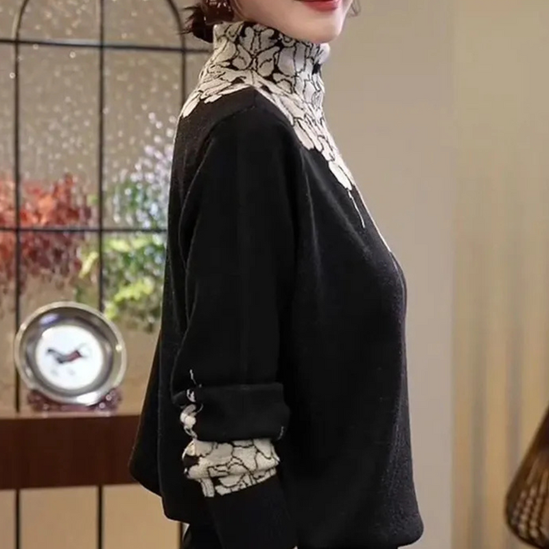 Amelie – Lässiger Langarmpullover mit Blumenprint