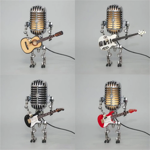 GuitarGlow – Dimmbare Tischlampe in Gitarrenform mit Roboterstil