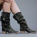 Sandra - Bequeme mittellange Wildlederstiefel mit rutschfester Sohle