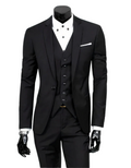 Baldwin - 3 teiliger Anzug mit Reverskragen Blazer ärmelloser Weste und schmaler Hose