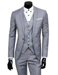 Baldwin - 3 teiliger Anzug mit Reverskragen Blazer ärmelloser Weste und schmaler Hose