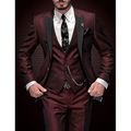 Eike - Lässiger 3 teiliger Anzug mit Reverskragen Blazer ärmellose Weste und Hose