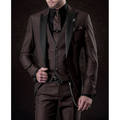 Eike - Lässiger 3 teiliger Anzug mit Reverskragen Blazer ärmellose Weste und Hose