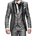 Eike - Lässiger 3 teiliger Anzug mit Reverskragen Blazer ärmellose Weste und Hose