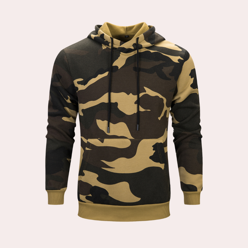 Elias - Bedruckter Kapuzenpullover mit langen Ärmeln verstellbarem Kordelzug und Taschen