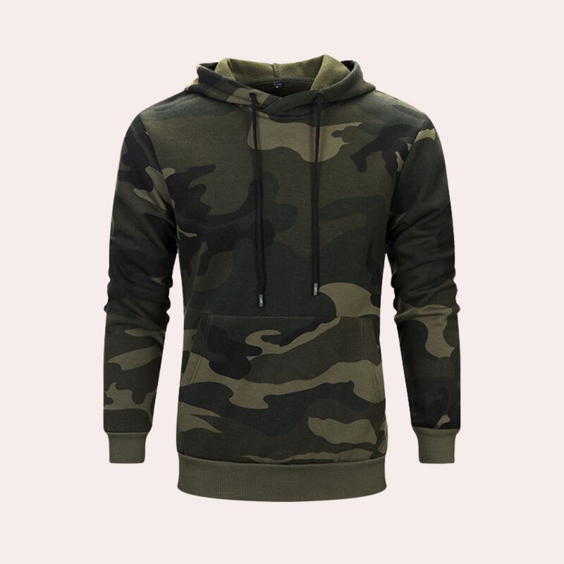 Elias - Bedruckter Kapuzenpullover mit langen Ärmeln verstellbarem Kordelzug und Taschen