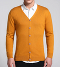 Felix - Schmal geschnittene Strickjacke mit V-Ausschnitt langen Ärmeln und Knöpfen