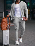 Claus - Langärmelige Jacke mit Reißverschluss und Hose mit Kordelzug Zweiteiliges Set