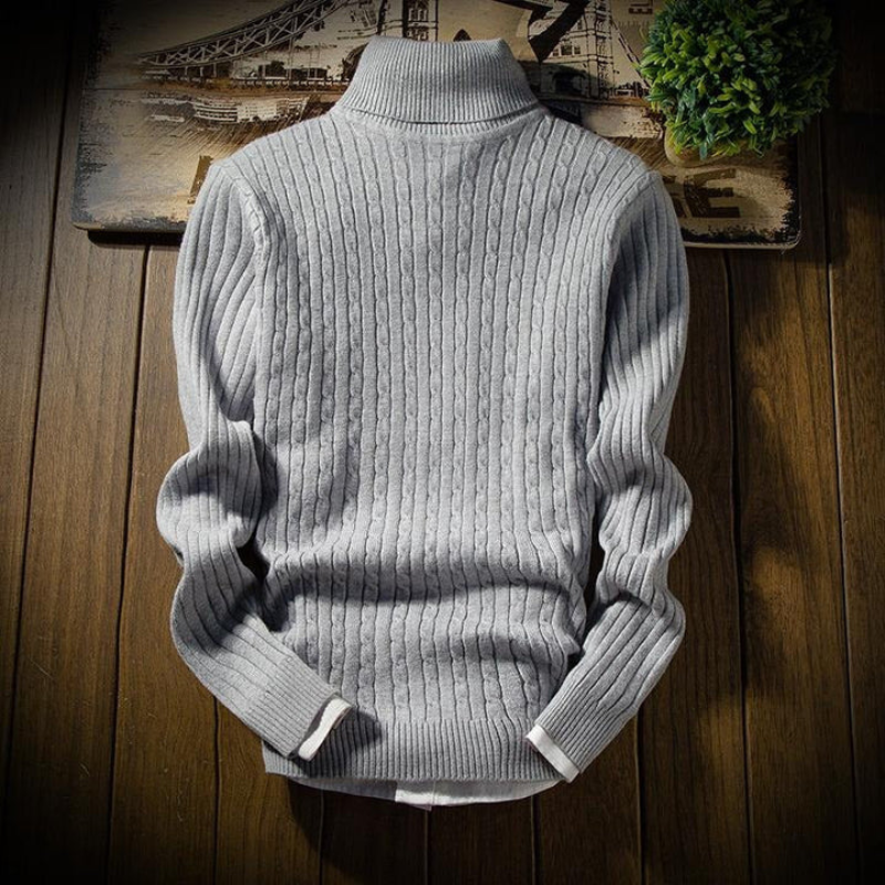Anton - Warmer Langärmelig Rollkragenpullover mit Rippenbündchen