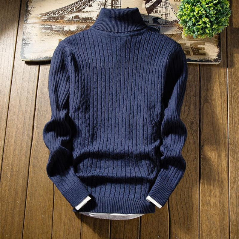 Anton - Warmer Langärmelig Rollkragenpullover mit Rippenbündchen