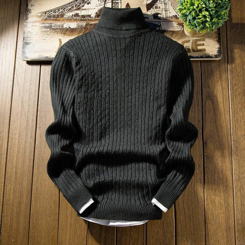 Anton - Warmer Langärmelig Rollkragenpullover mit Rippenbündchen