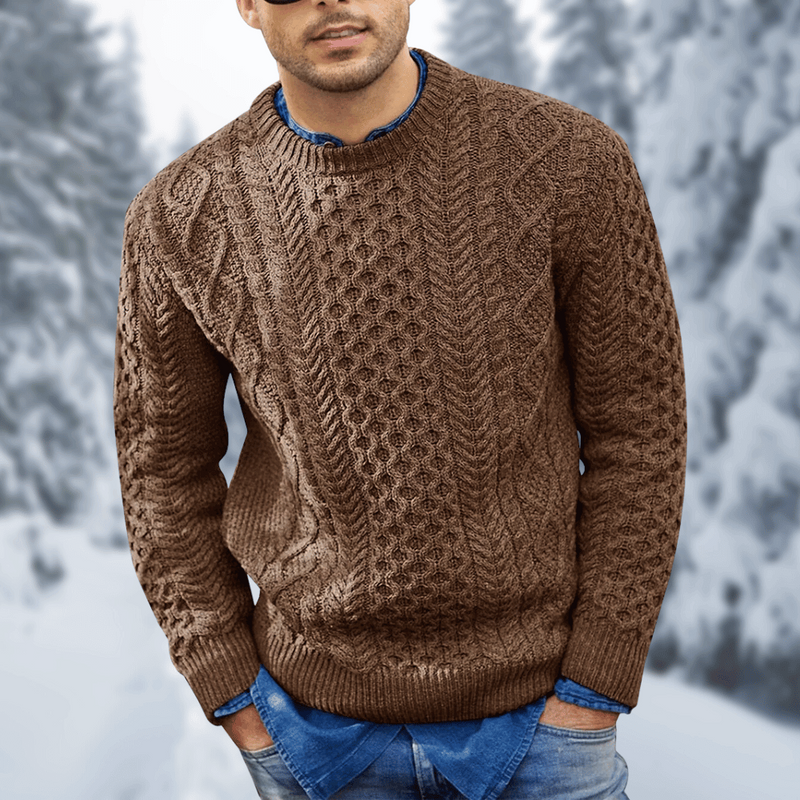 Johann - Bequemer Langärmelig Rundhalsausschnitt Strickpullover