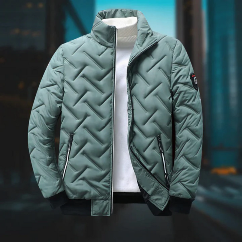 Theo - Warme Langärmelig Gesteppte Jacke Mit Reißverschluss und Taschen
