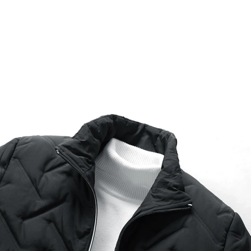 Theo - Warme Langärmelig Gesteppte Jacke Mit Reißverschluss und Taschen