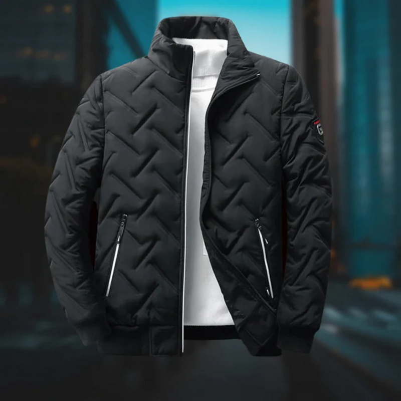 Theo - Warme Langärmelig Gesteppte Jacke Mit Reißverschluss und Taschen