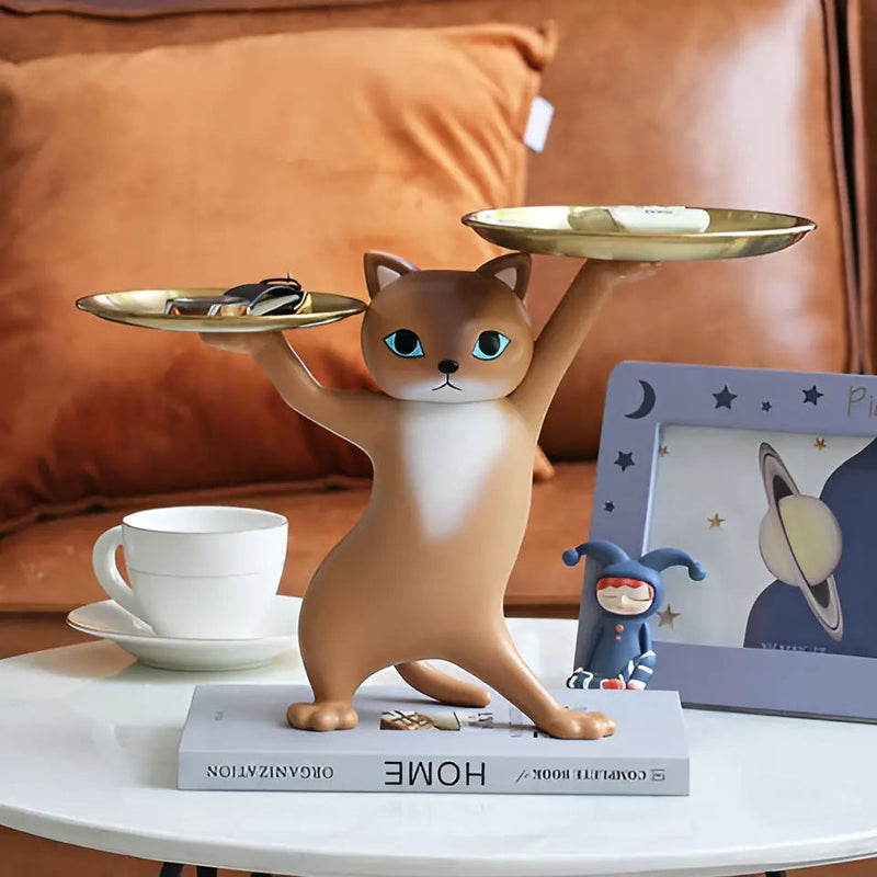 TidyCat – Dekorative Katzen Aufhänger Tablett Statue für Tischdekoration