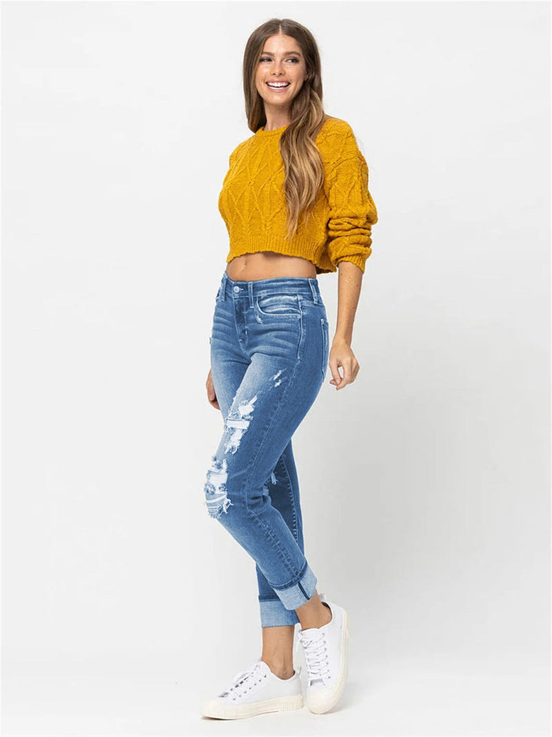 Miriam - Schlanke Passform Hose mit geradem Bein und mehreren Taschen für stilvolle