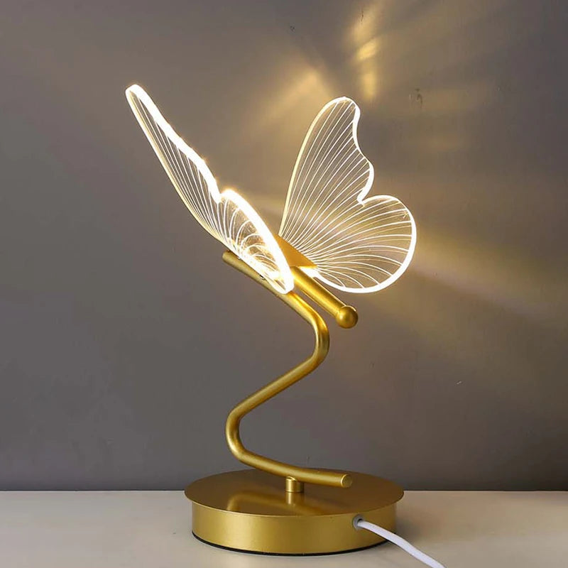 LumiWing – LED Schmetterlings Tischlampe mit verstellbarem Licht und Schalter