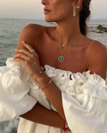 Siena – Off-Shoulder-Midikleid mit Rüschenausschnitt und lockerer Passform