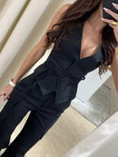 Zelinda – Elegante locker sitzende ärmellose Weste mit tiefem V Ausschnitt