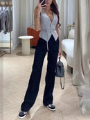 Zelinda – Elegante locker sitzende ärmellose Weste mit tiefem V Ausschnitt