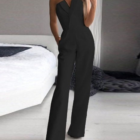 Anya - Modischer ärmelloser Jumpsuit in schmaler Passform mit Taschen