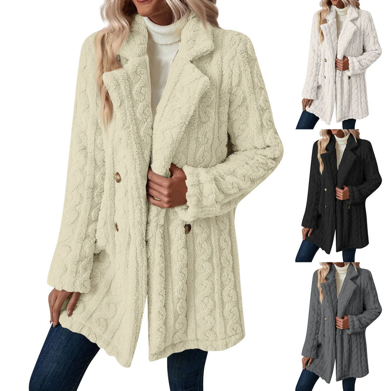 Clara - Warmer Langärmelig Reversmantel Mit Schaltflächen