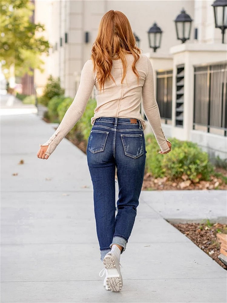 Miriam - Schlanke Passform Hose mit geradem Bein und mehreren Taschen für stilvolle