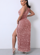 Anneliese - Modisches Eine Schulter Kleid mit Seitenschlitz für luxuriösen Look