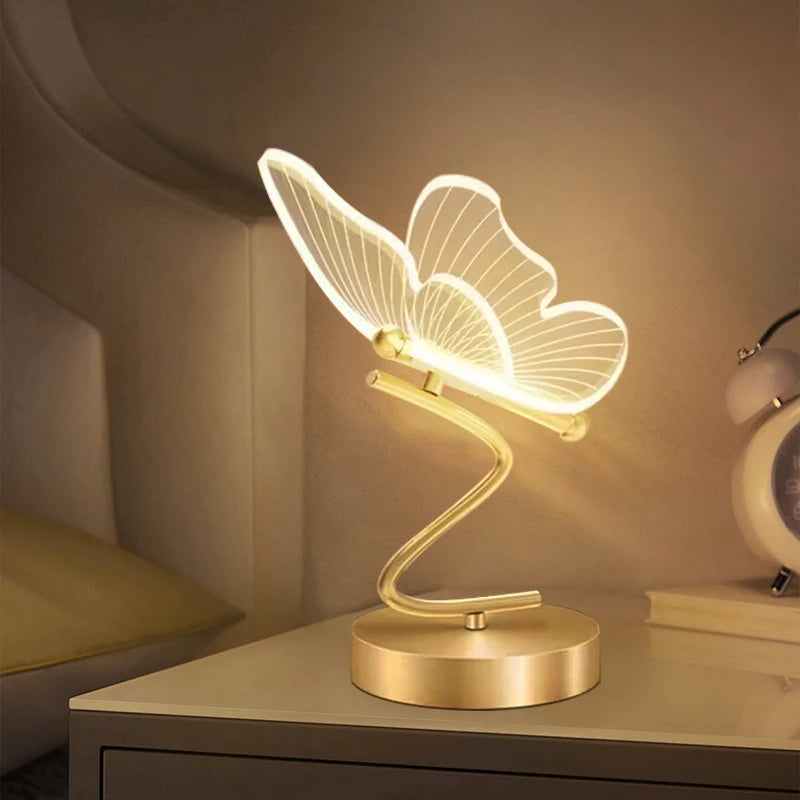 LumiWing – LED Schmetterlings Tischlampe mit verstellbarem Licht und Schalter