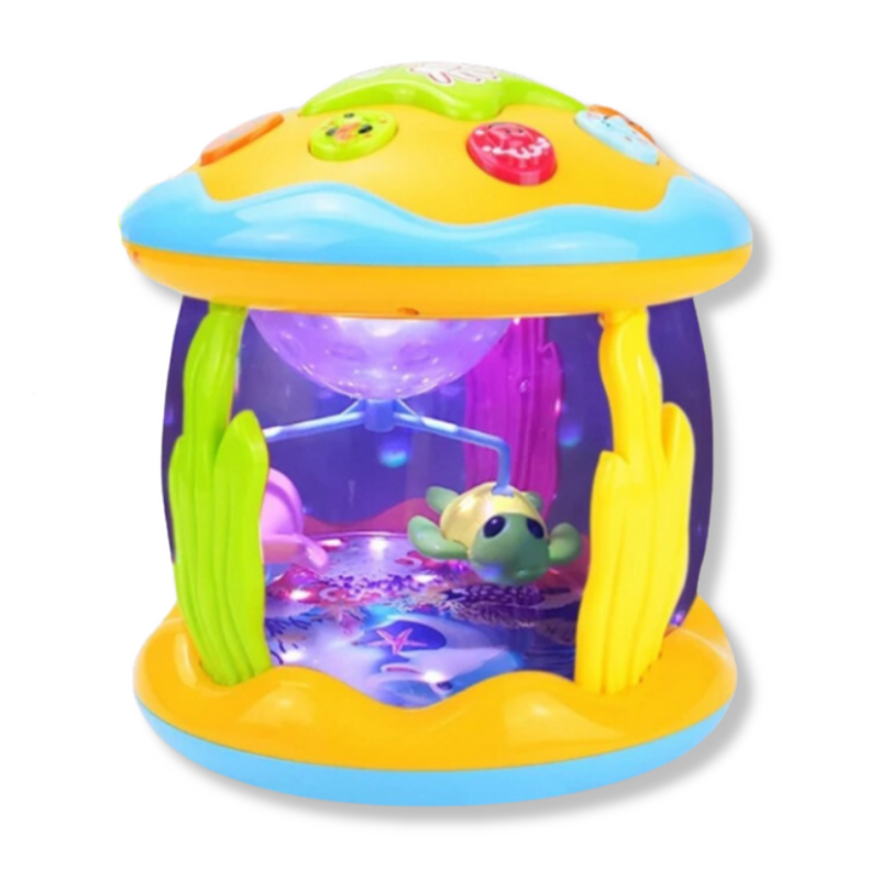 TideGlow – Rotierendes Babyspielzeug mit Meeresmotiven Musik und Lichtprojektion
