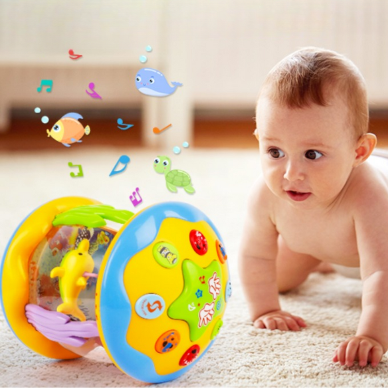 TideGlow – Rotierendes Babyspielzeug mit Meeresmotiven Musik und Lichtprojektion