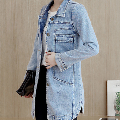 Emma - Langärmelige Überdimensionale Denim Jacke Mit Schaltflächen