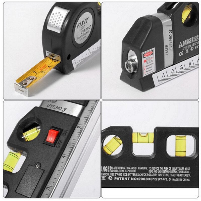 MeasurePro - 4 in 1 Laserwasserwaage mit Lineal Wasserwaage und Winkelmessgerät