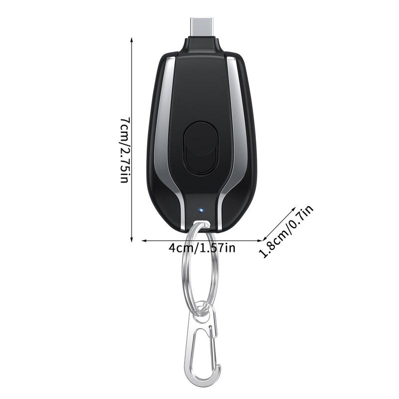 ZapCharge - Mini Schlüsselanhänger Powerbank mit USB Schnellladefunktion und LED Anzeige