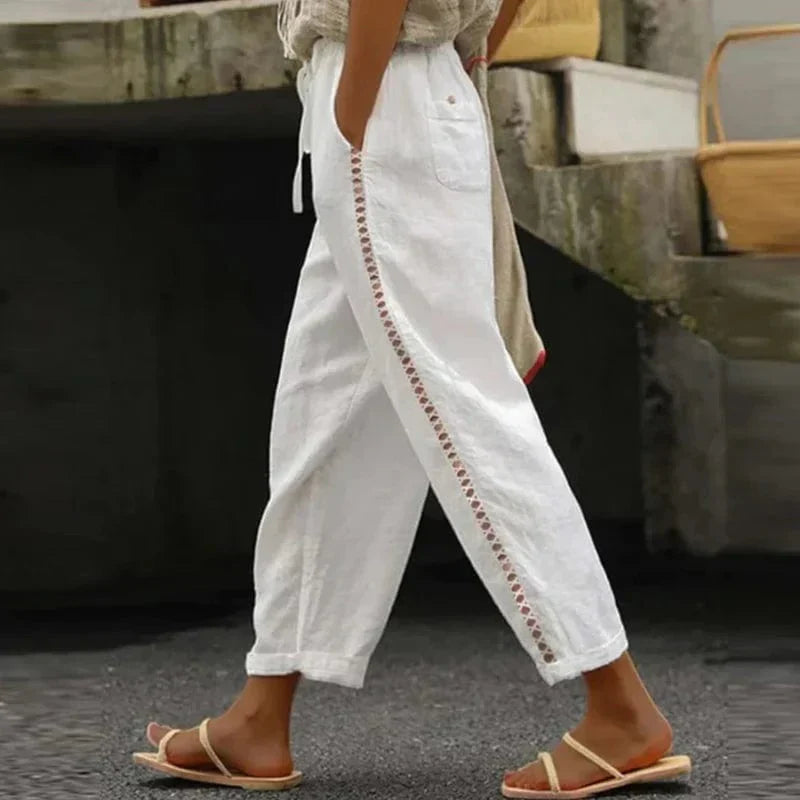 Milena – Lockere Passform Hose mit Kordelzug in der Taille und Seitentaschen