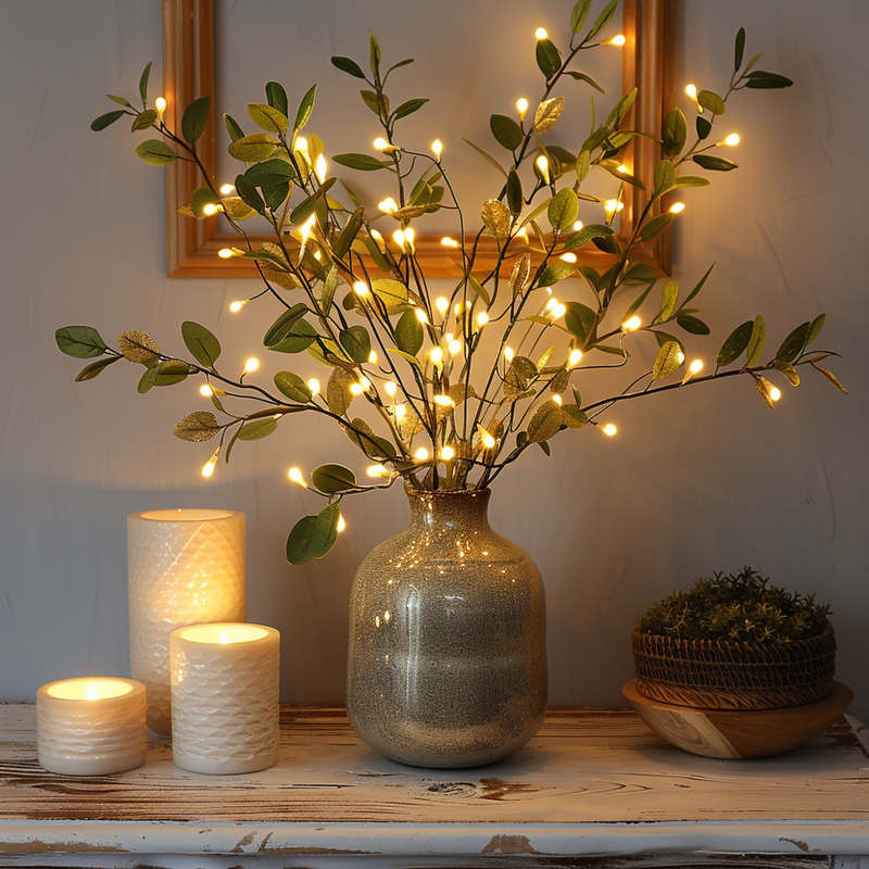 AuraLeaf - Eleganter Zweig inspiriert Baum Lichter mit LEDs für Heimdekoration