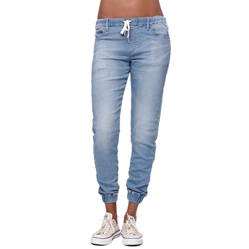 Annegret – Lässige Slim Fit Hose mit elastischem Kordelzugbund und Taschen