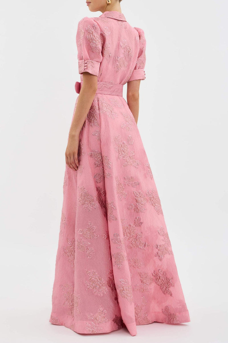 Rosalie – Bedrucktes Kurzarmkleid mit Gürtel Taille und Taschen