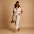 Sofia – Off-Schulter-Jumpsuit mit Rüschenträgern und schmal zulaufendem Bein