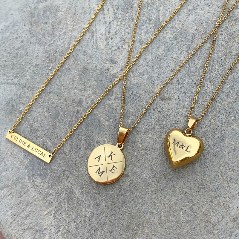 Muttertag – Herzliche Goldkette mit personalisierter Buchstabengravur